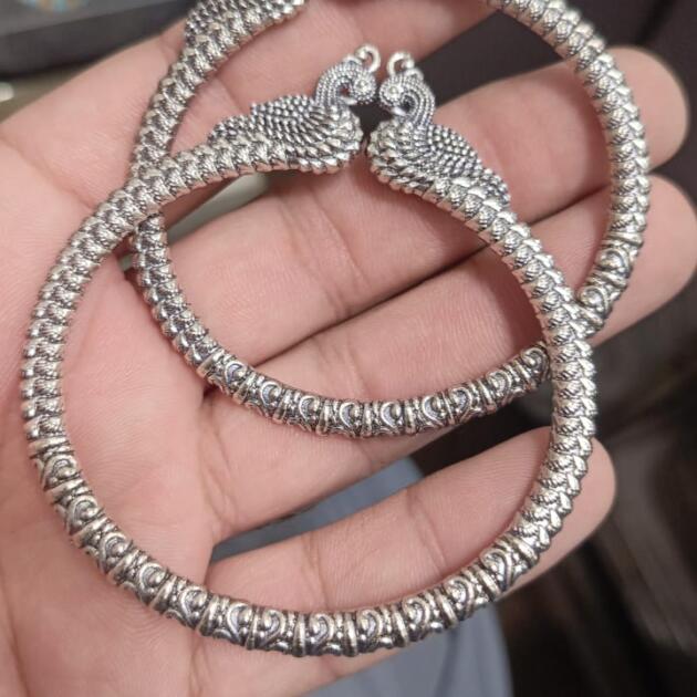 Antique Engraved Silver Bangles