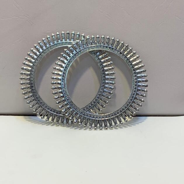 Antique Wide Silver Bangles