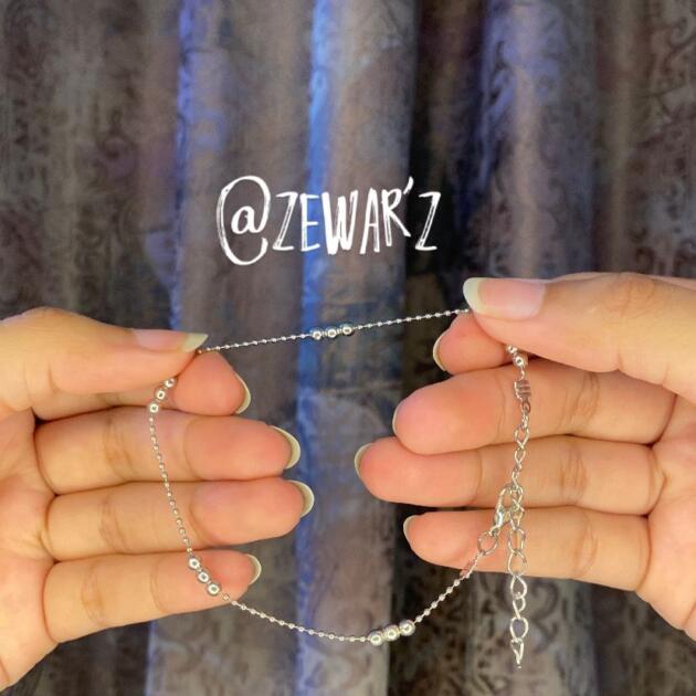 Silver Beaded Anklet