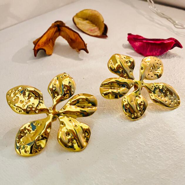 Golden Flower Studs
